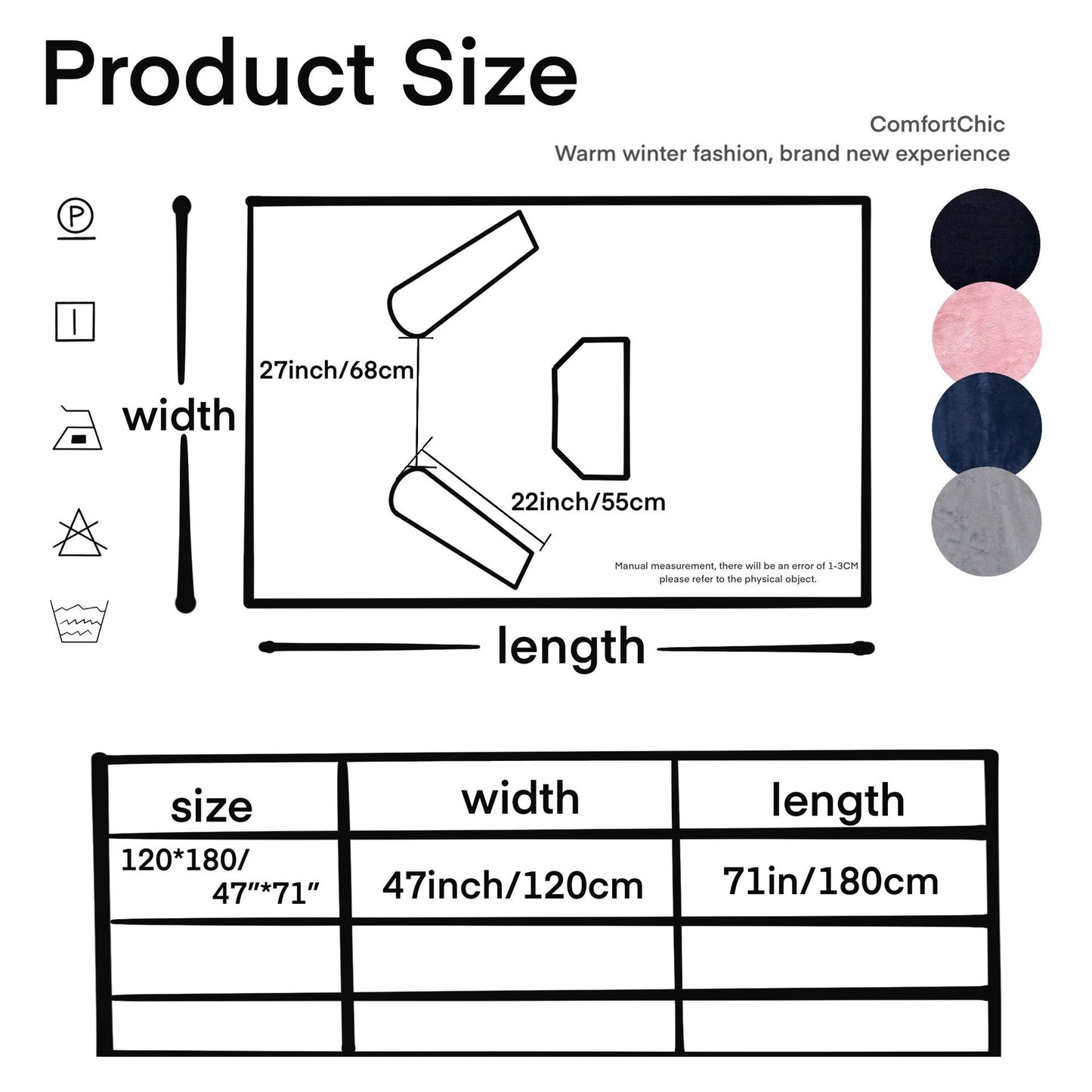 Wearable Wrap Blanket 180 x 120cm - Dark Grey