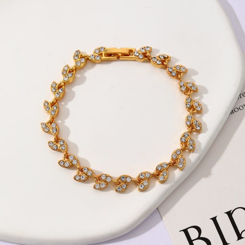 Women's Crystal Leaf Bracelets 3 Pack