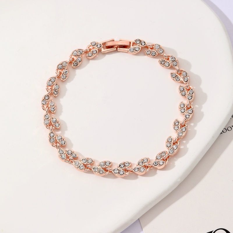 Women's Crystal Leaf Bracelets 3 Pack