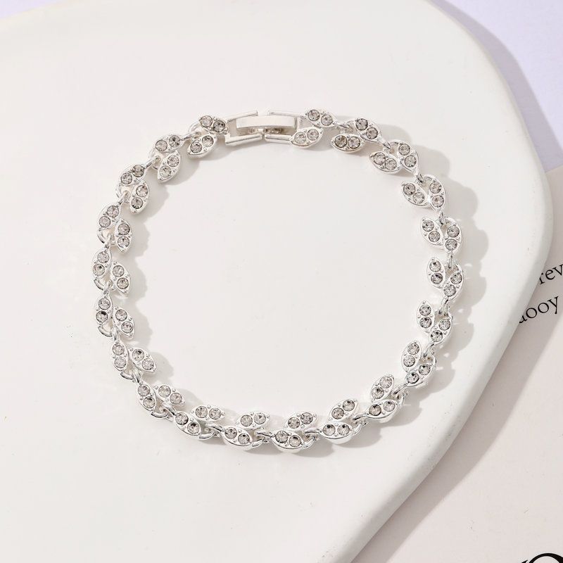 Women's Crystal Leaf Bracelets 3 Pack