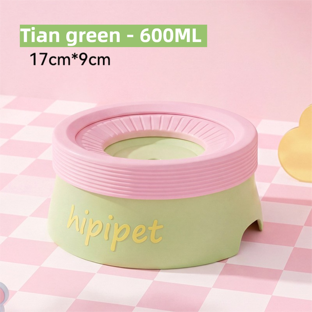 No-Spill Slow Water Dog Bowl - Green 600ml