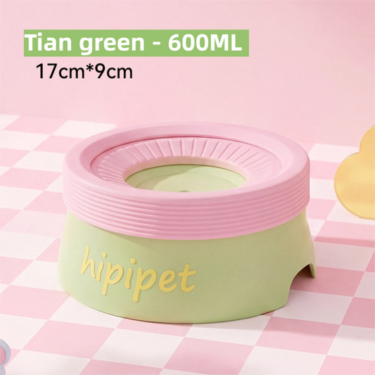 No-Spill Slow Water Dog Bowl - Green 600ml