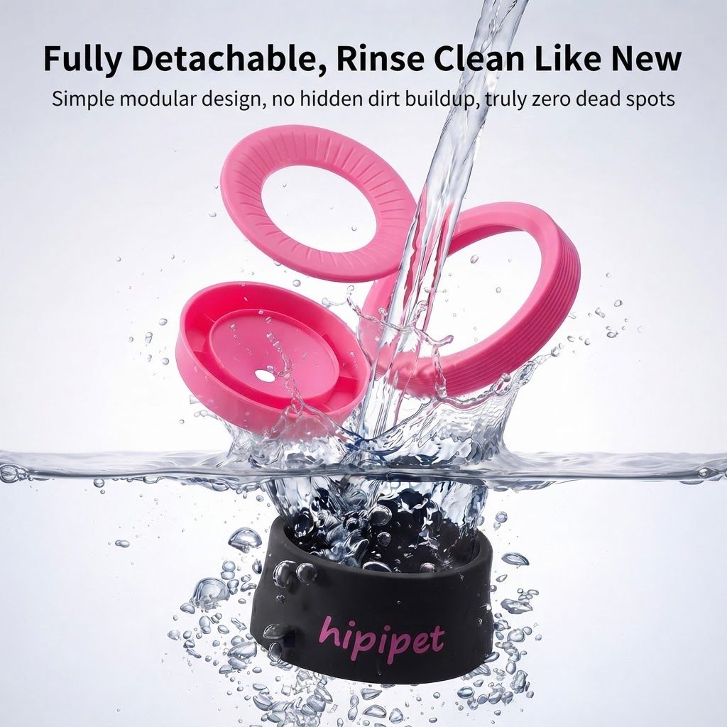 No-Spill Slow Water Dog Bowl - Green 600ml