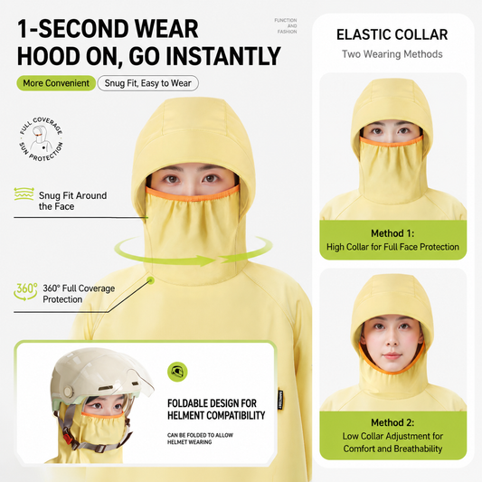 Full-Cover Cycling Rain Poncho - purple - L
