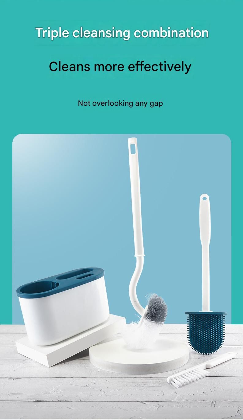3-in-1 Wall Mounted Bathroom Cleaning Kit , Space Saving Design for Home, Apartment, Rental