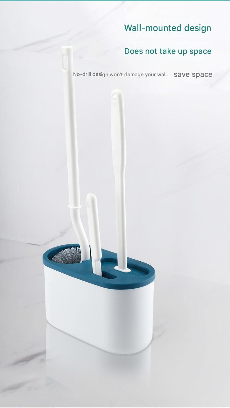 3-in-1 Wall Mounted Bathroom Cleaning Kit , Space Saving Design for Home, Apartment, Rental