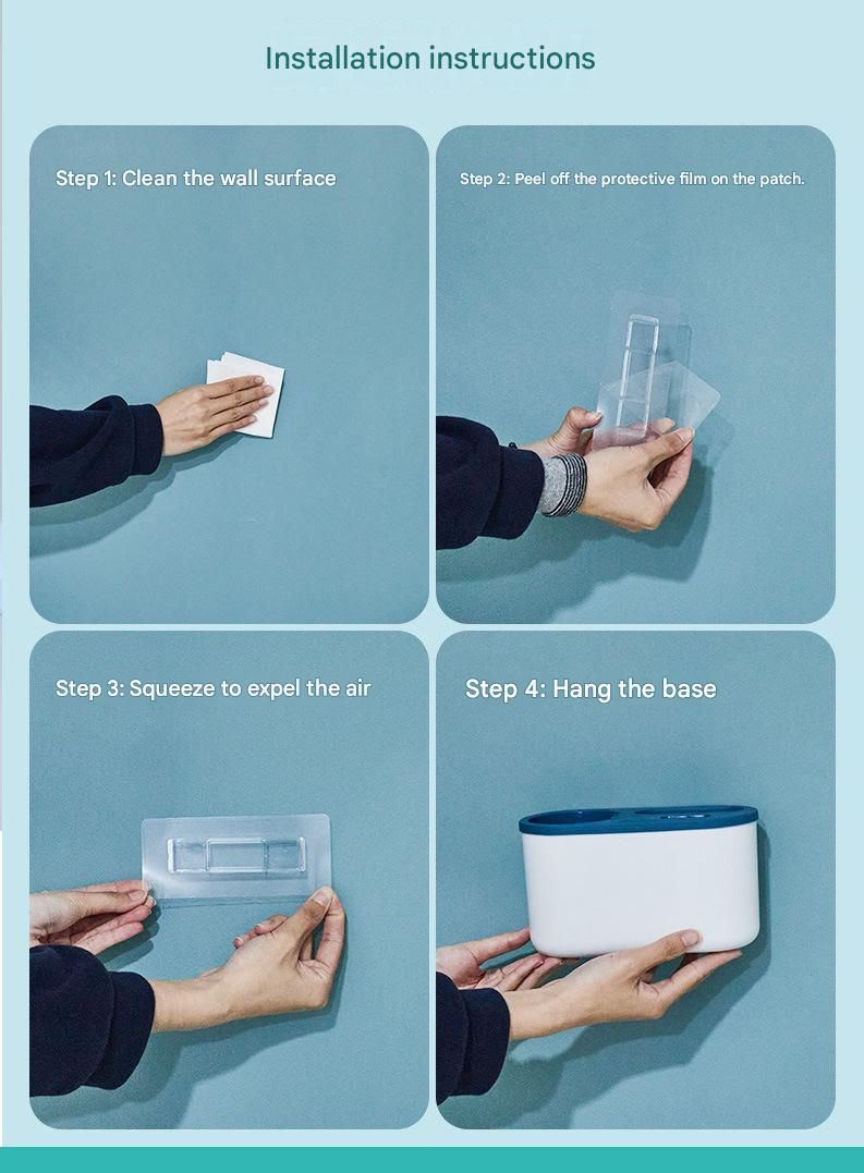3-in-1 Wall Mounted Bathroom Cleaning Kit , Space Saving Design for Home, Apartment, Rental