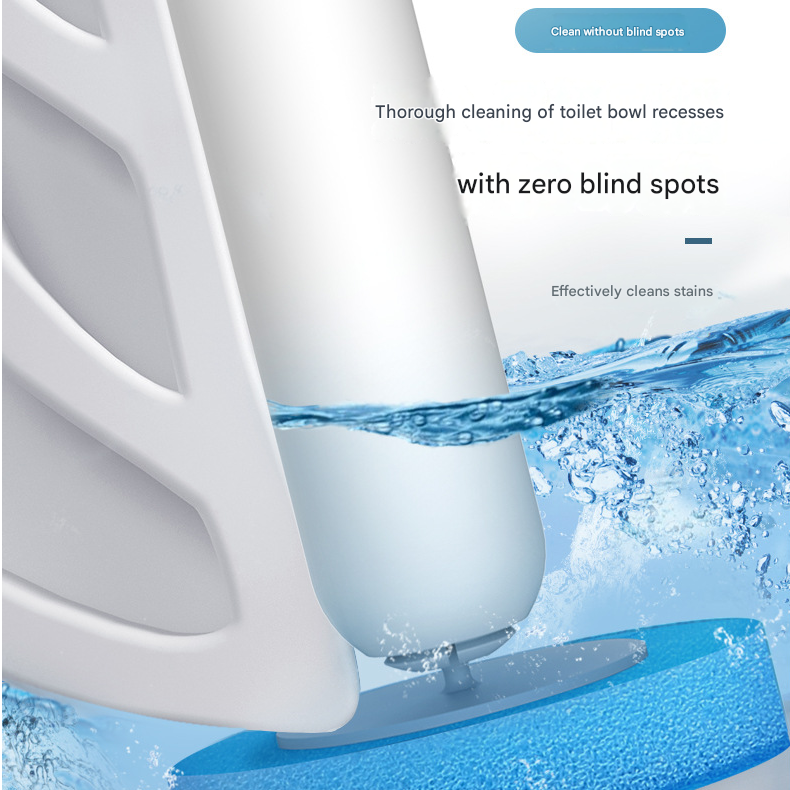 Disposable Toilet Brush with Wall Mount Holder set, Space Saving Bathroom Cleaner