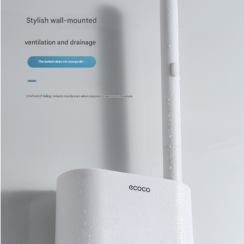Disposable Toilet Brush with Wall Mount Holder set, Space Saving Bathroom Cleaner