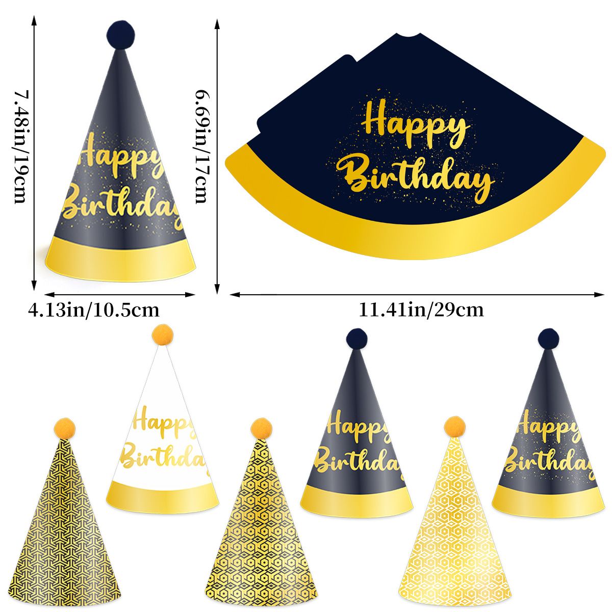 12-piece Kids Birthday Party Hats Set - for Birthday Events and Themed Gatherings