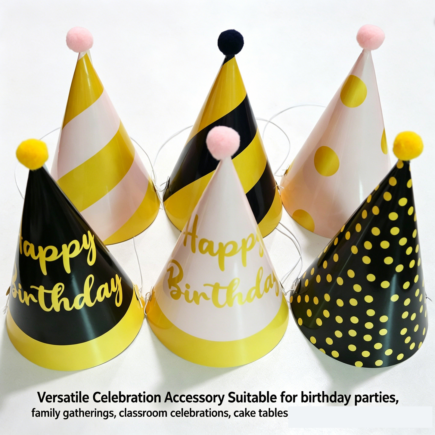 12-piece Kids Birthday Party Hats Set - for Birthday Events and Themed Gatherings