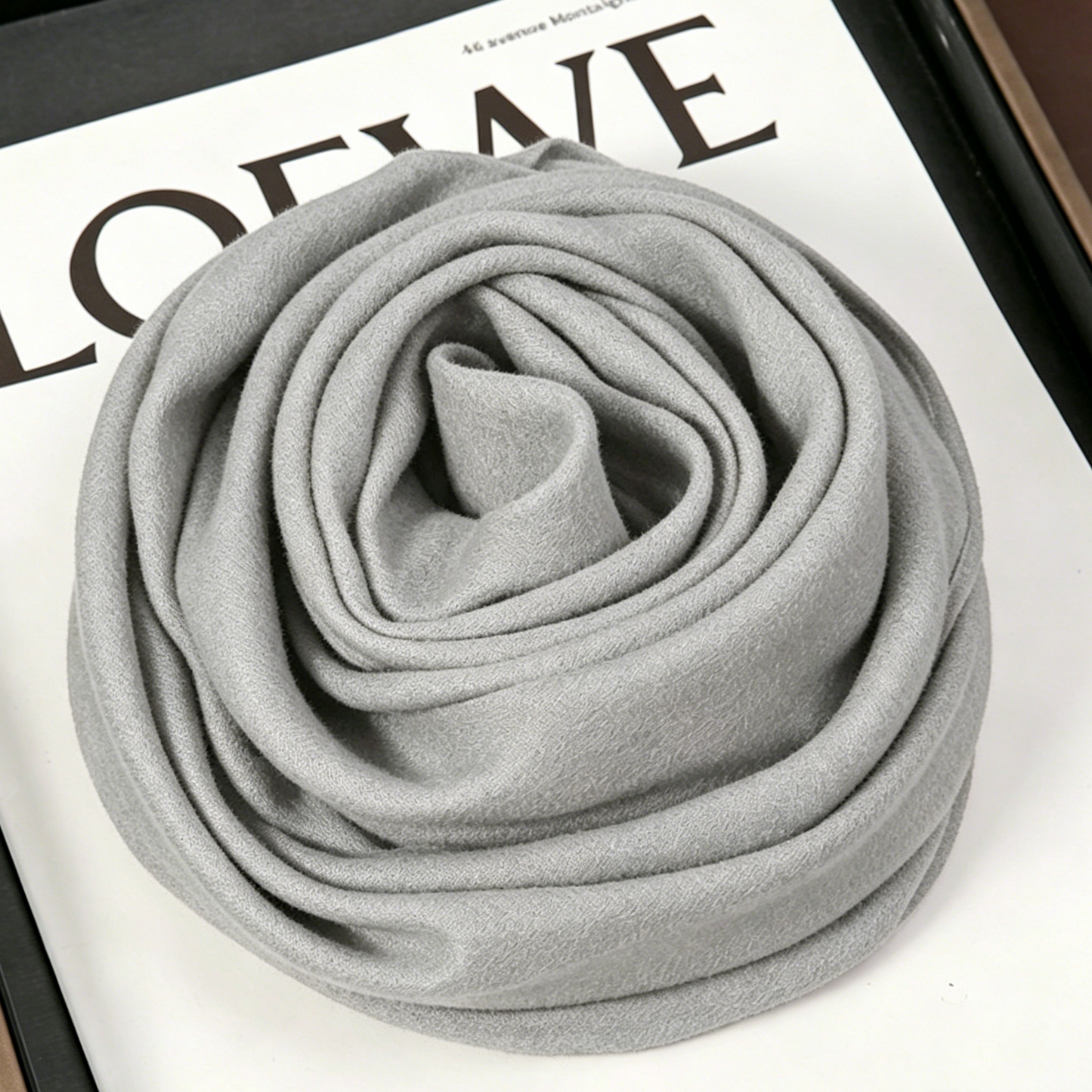 Grey 90 x 90cm Women Solid Colour Square Scarf - Lightweight Polyester Head Scarf and Shawl Wrap, Soft Casual Neck Scarf for Travel, Hair Styling and Everyday Layering