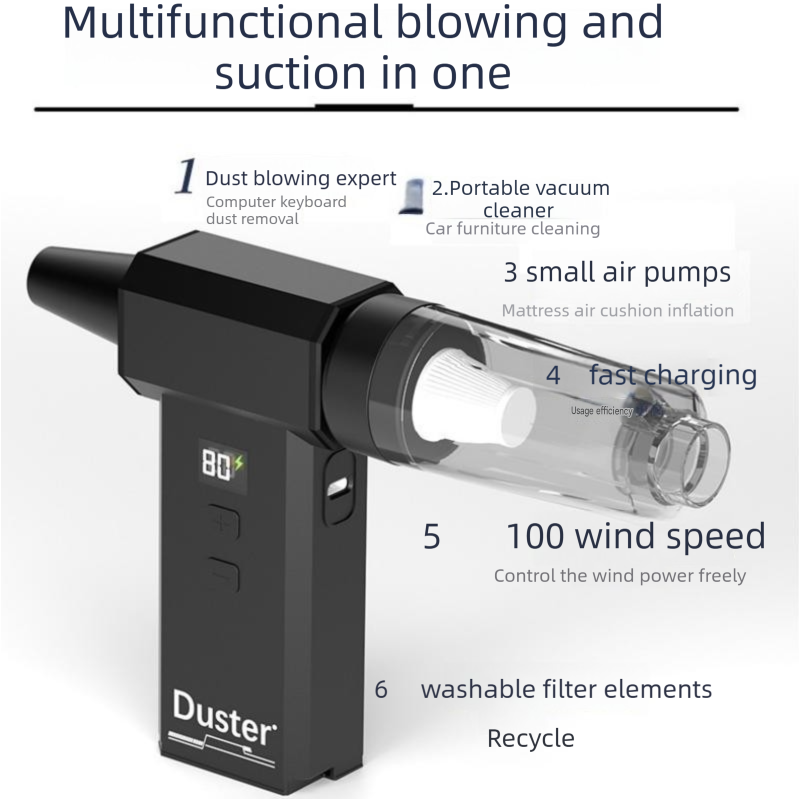 Portable Vacuum & Air Blower - Black