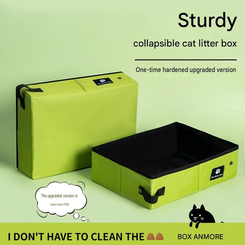 Foldable Travel Cat Litter Box - Black