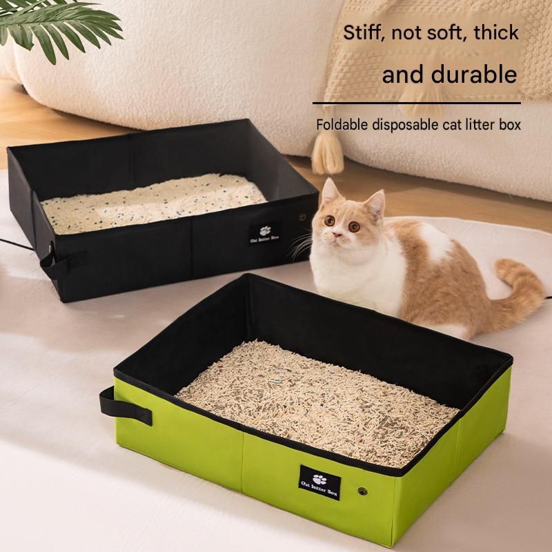 Foldable Travel Cat Litter Box - Black