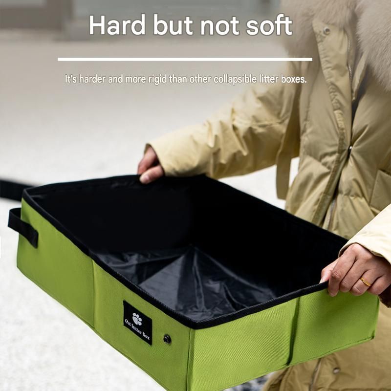 Foldable Travel Cat Litter Box - Black