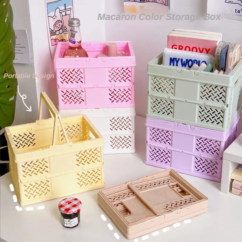 Multi purpose storage solution Brown Foldable Storage Basket with Handles