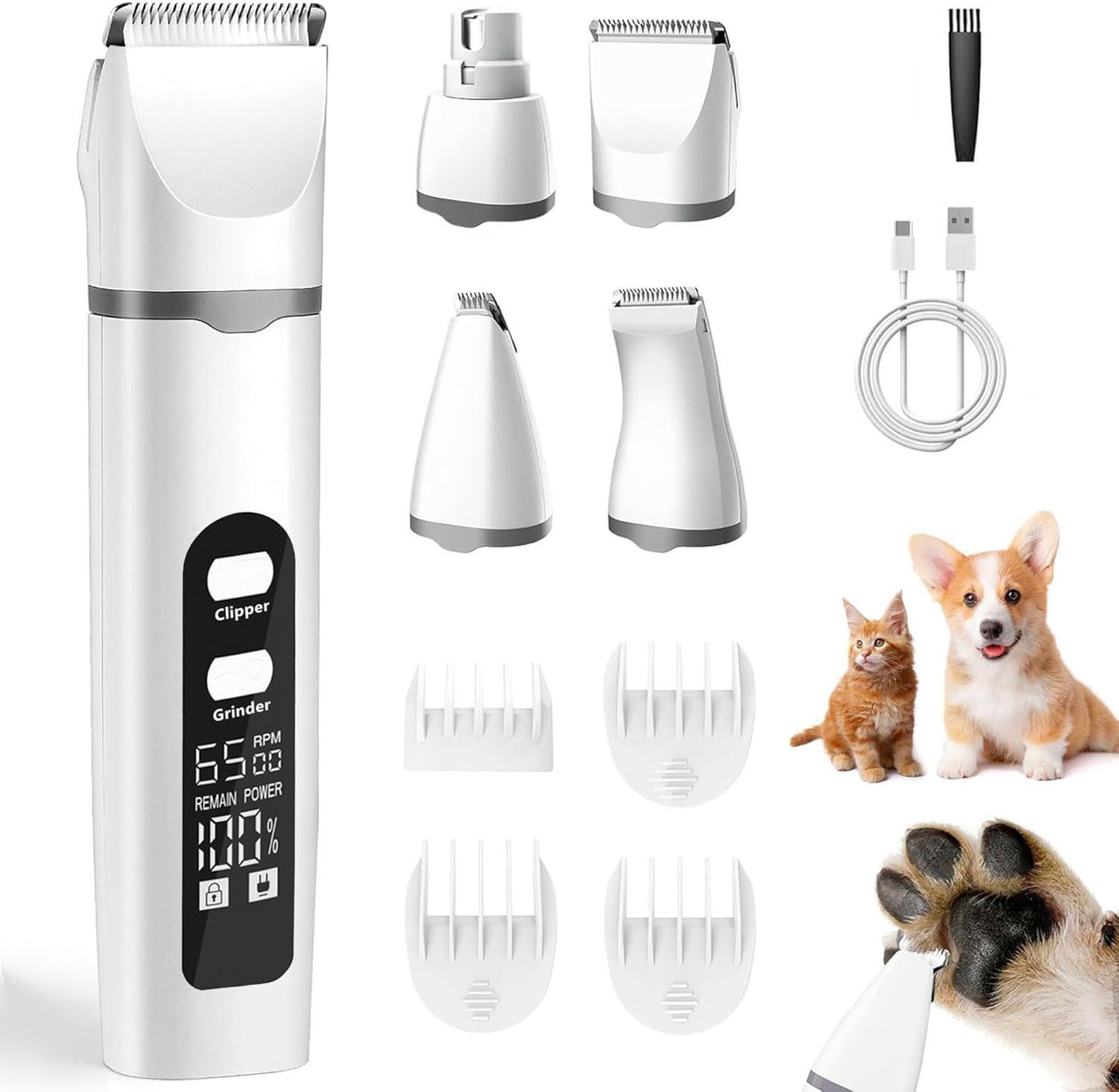 Pet Hair Clipper & Nail Grinder Kit