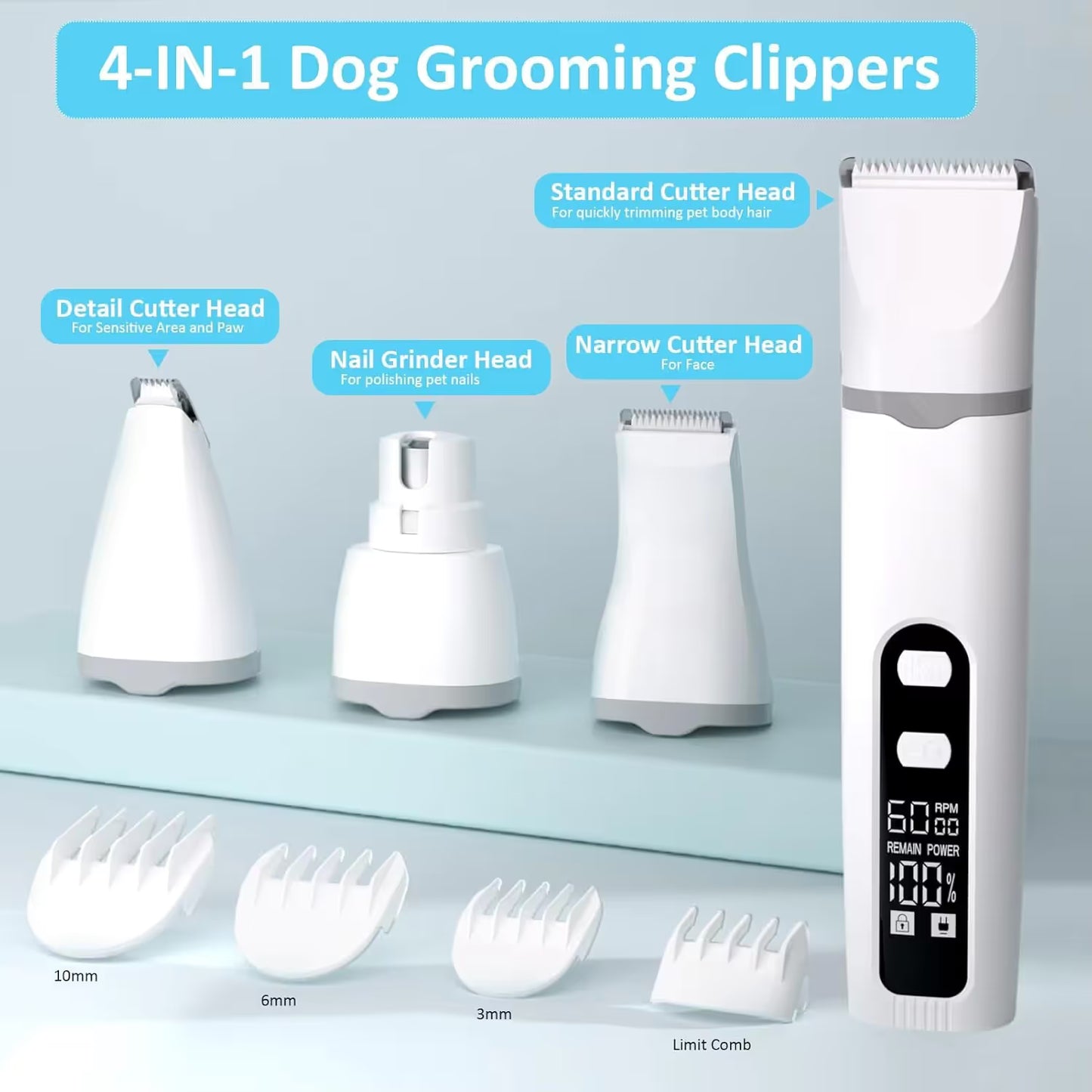 Pet Hair Clipper & Nail Grinder Kit