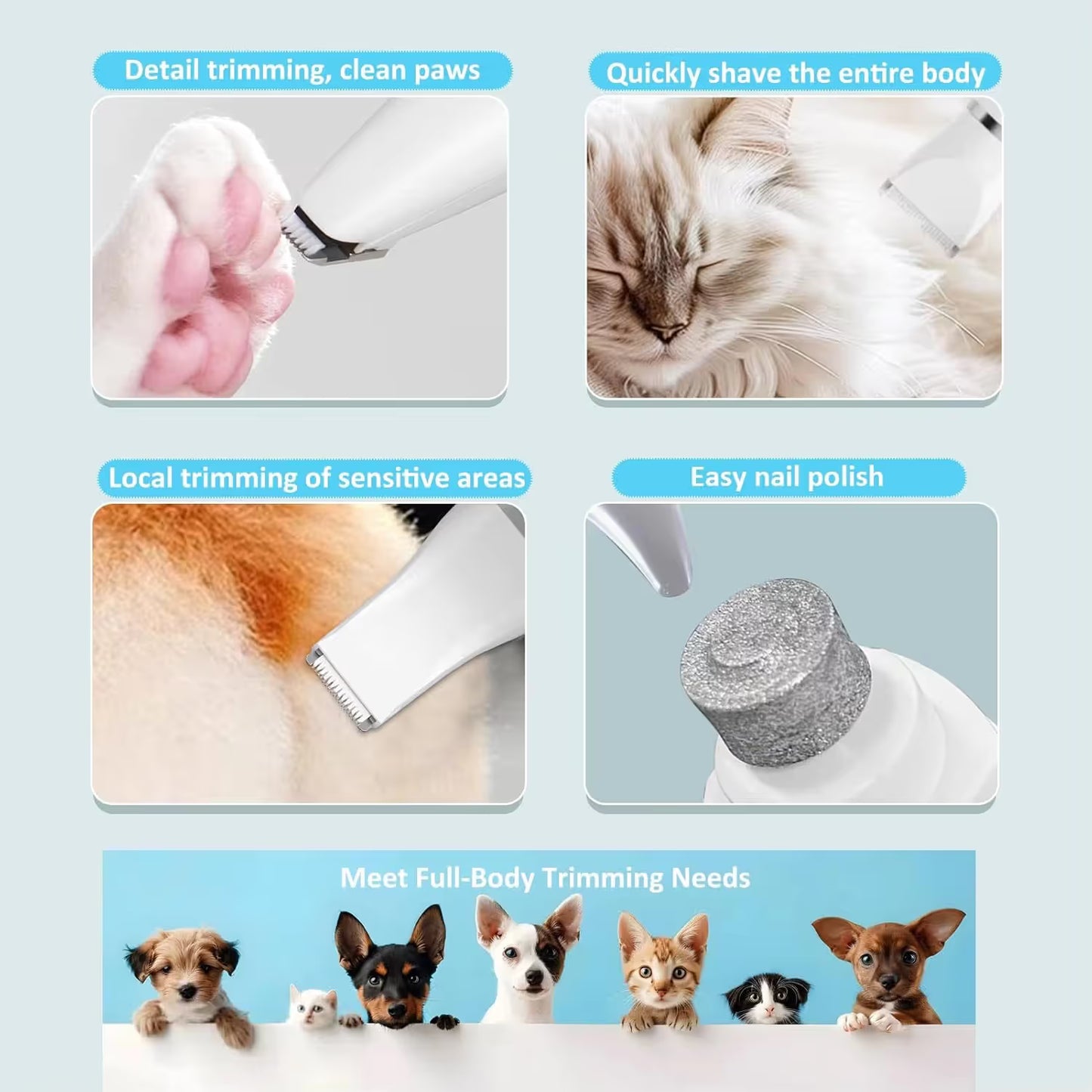 Pet Hair Clipper & Nail Grinder Kit