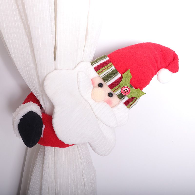 Christmas Fleece Throw Blanket & Santa Curtain Tieback Set