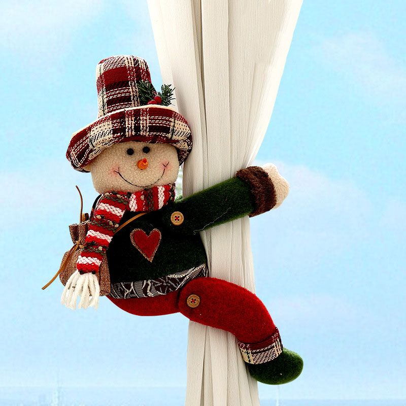 Christmas Snowman Curtain Tiebacks - Set of 2