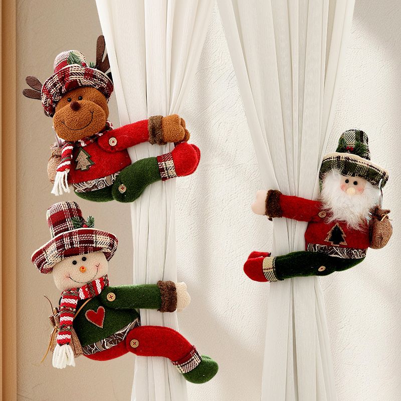 Christmas Santa Curtain Tiebacks - Set of 2