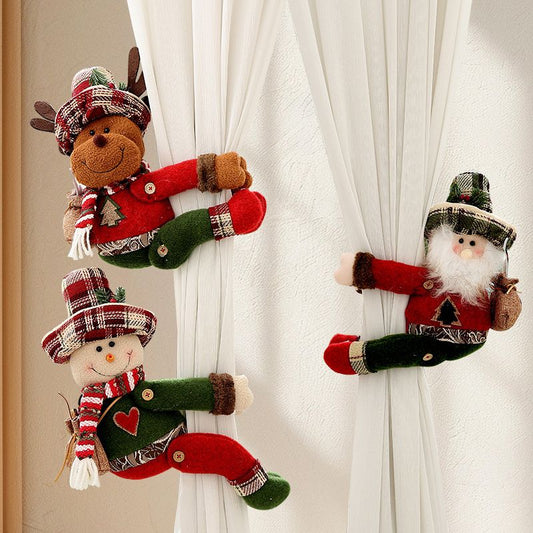 Christmas Santa Curtain Tiebacks - Set of 2
