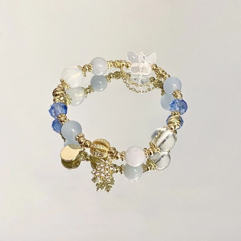 Blue Crystal Snowflake Charm Bracelet