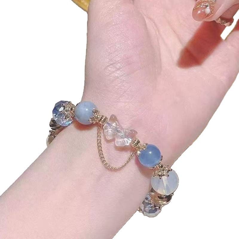 Blue Crystal Snowflake Charm Bracelet