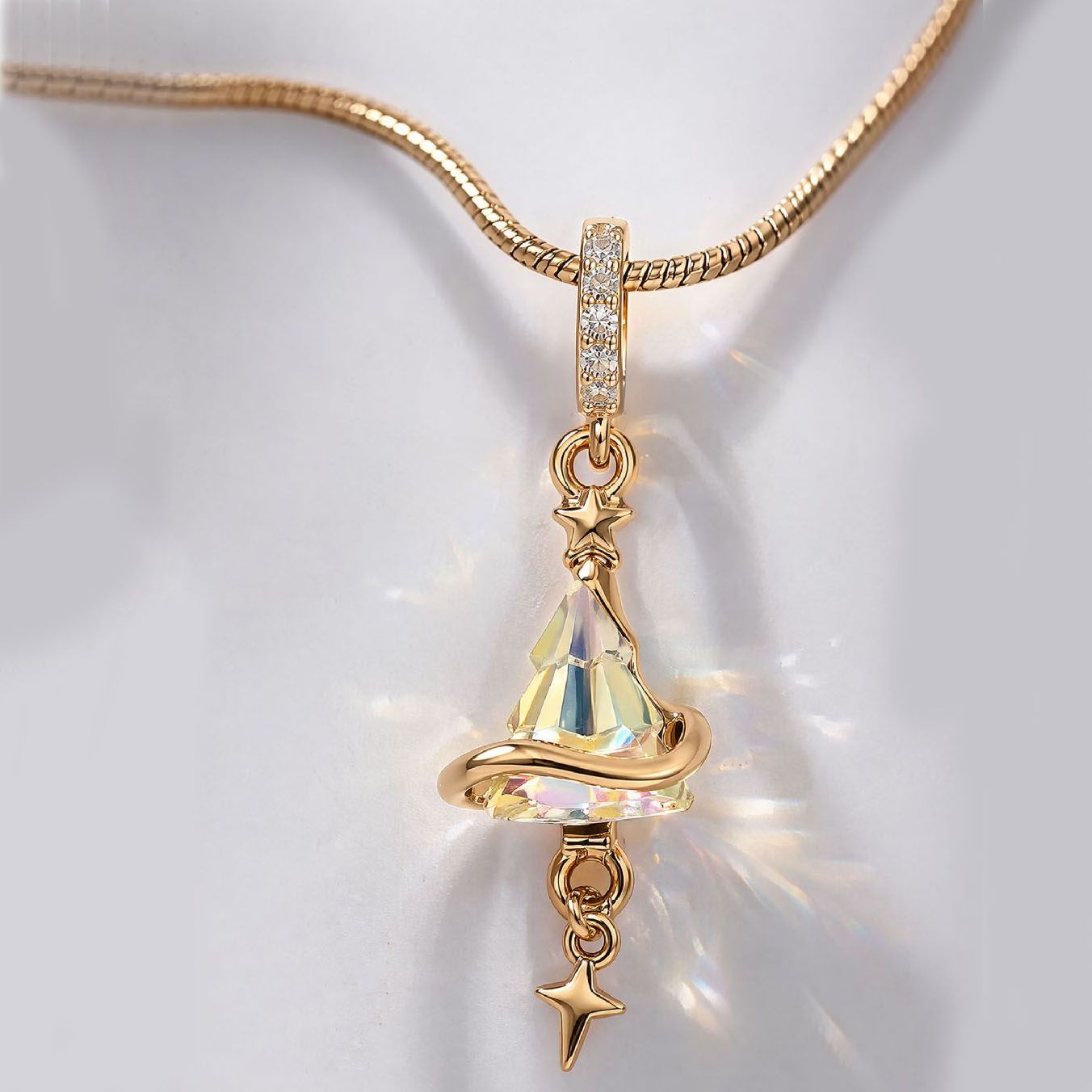 Crystal Star Witch Hat Pendant Necklace