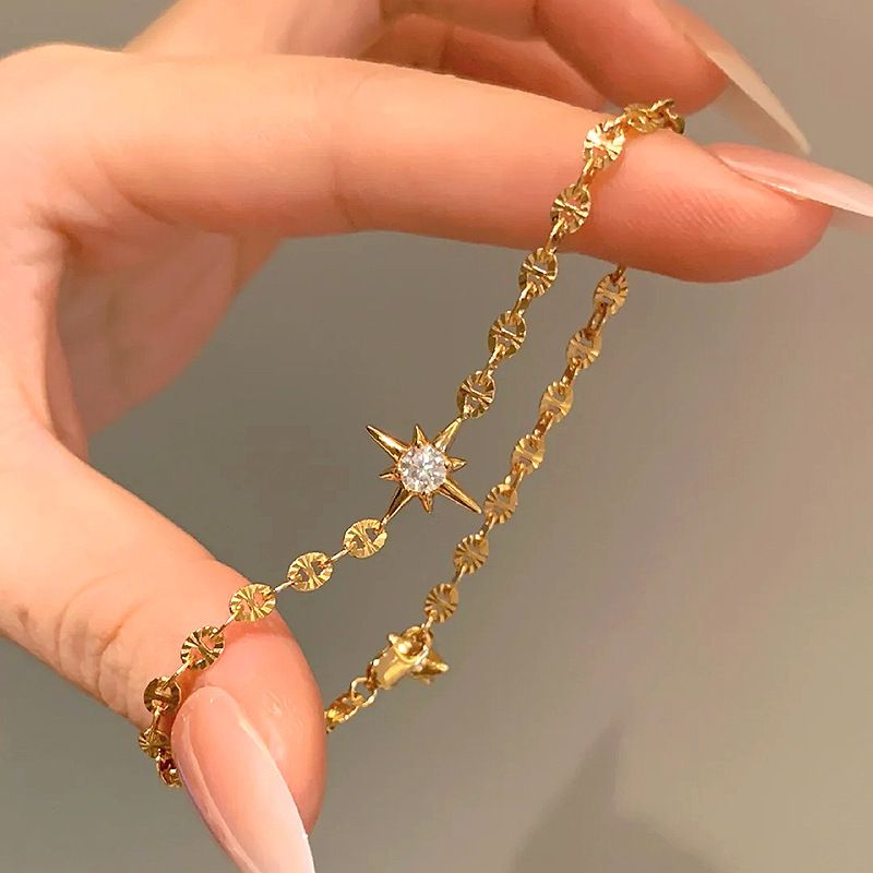 Gold Lucky Star Crystal Bracelet