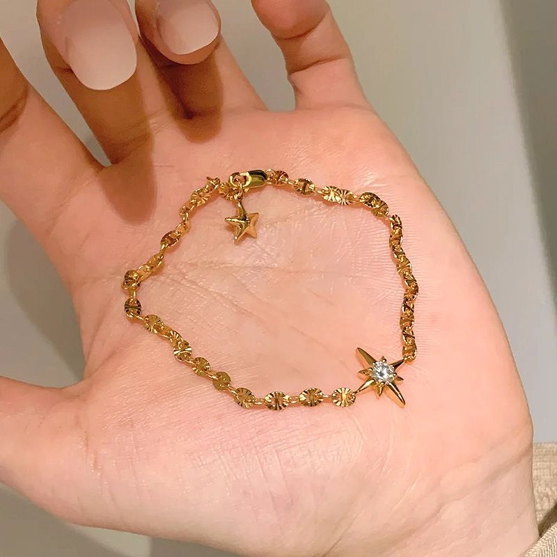 Gold Lucky Star Crystal Bracelet