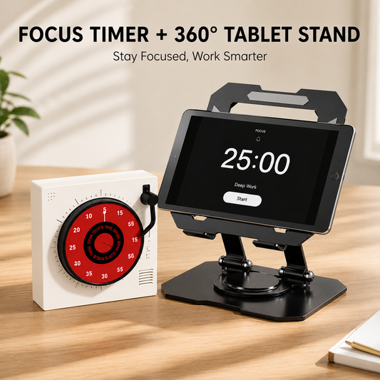 Study Focus Timer & Tablet Stand Set - Black