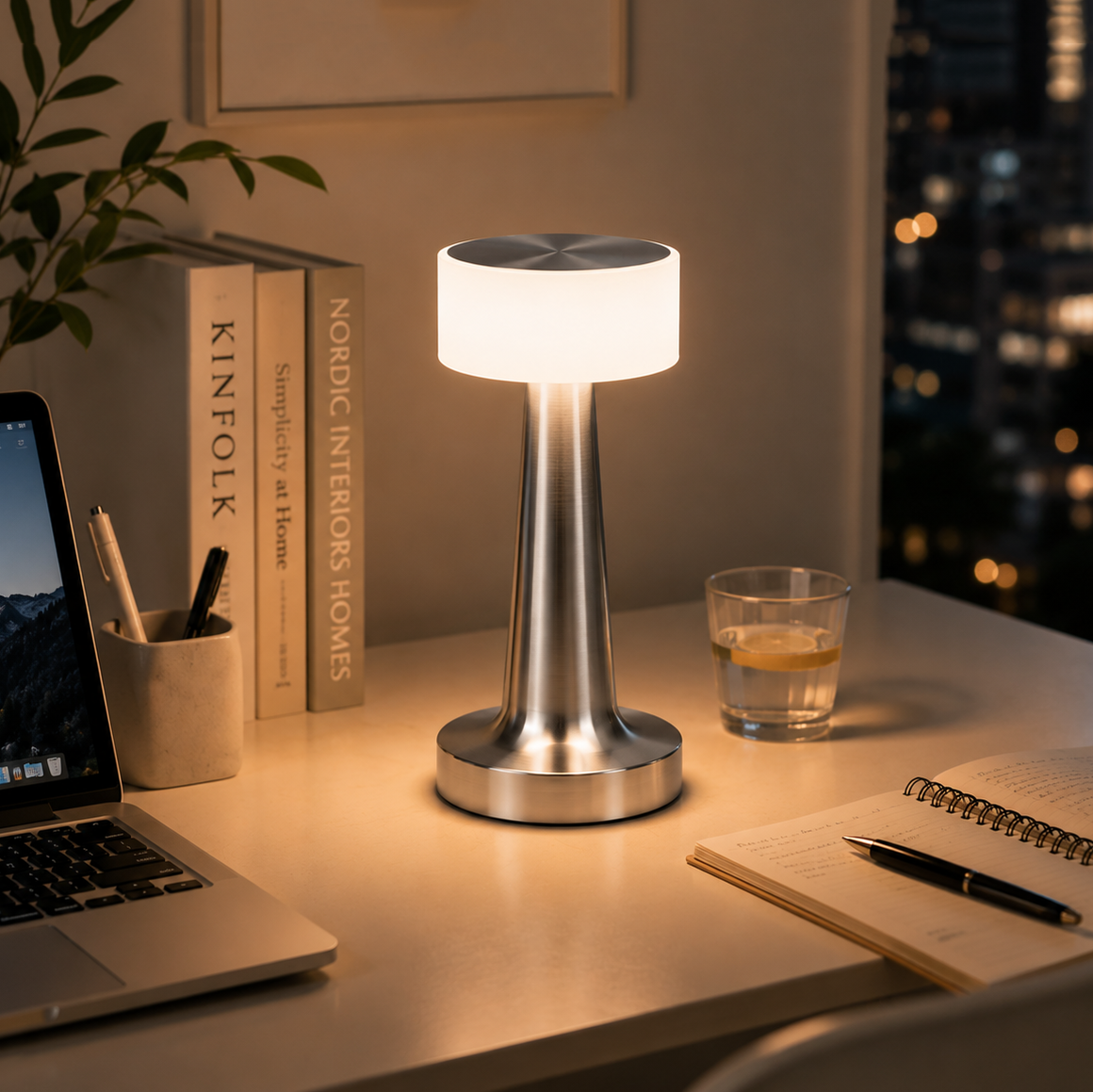 Silver Rechargeable UFO Table Lamp