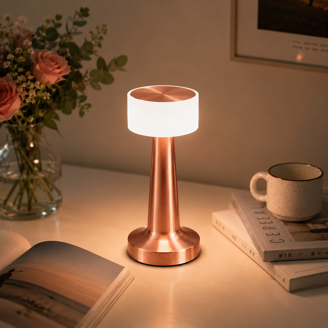 Copper Rechargeable UFO Table Lamp