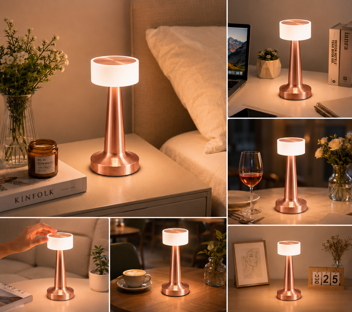 Copper Rechargeable UFO Table Lamp