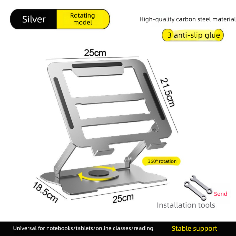 Rotating Laptop Stand & Timer Set - Silver