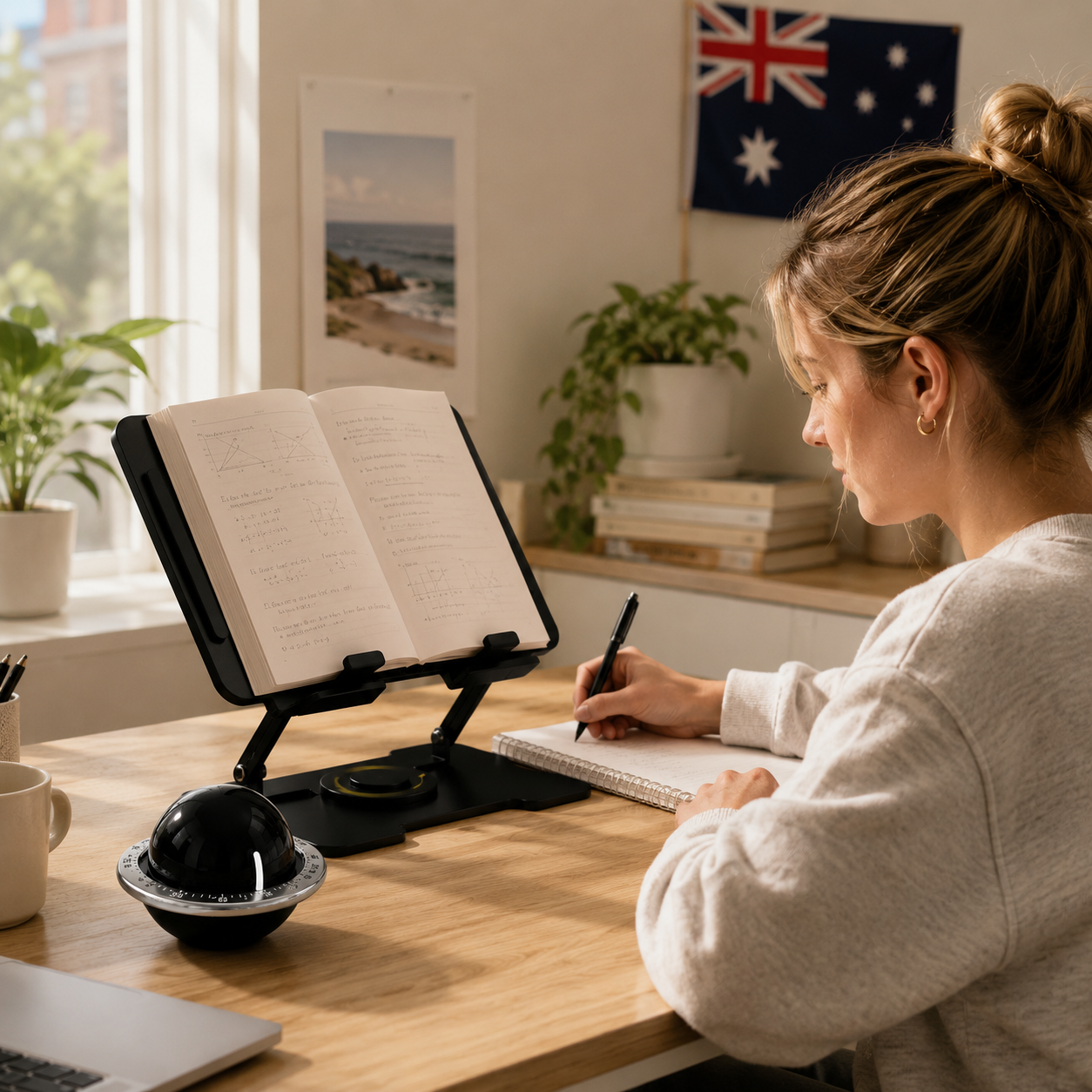 Rotating Laptop Stand & Timer Set - Black