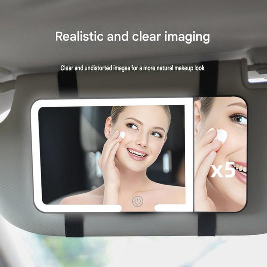 LED Car Sun Visor Makeup Mirror - White