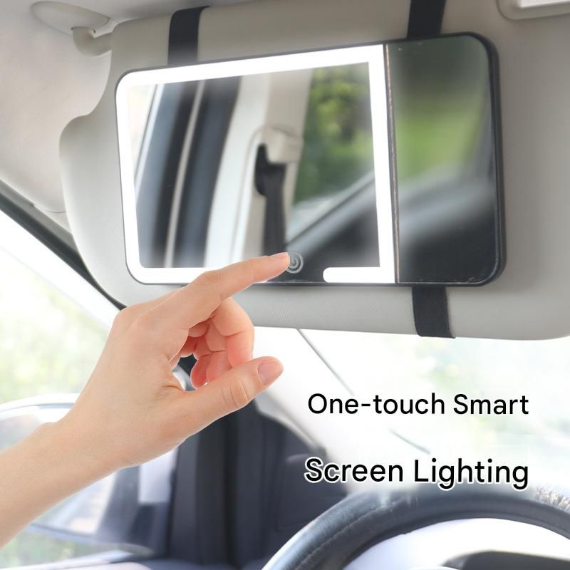 LED Car Sun Visor Makeup Mirror - White