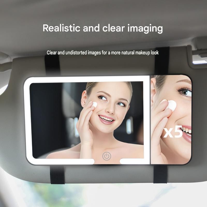 LED Car Sun Visor Makeup Mirror - Black