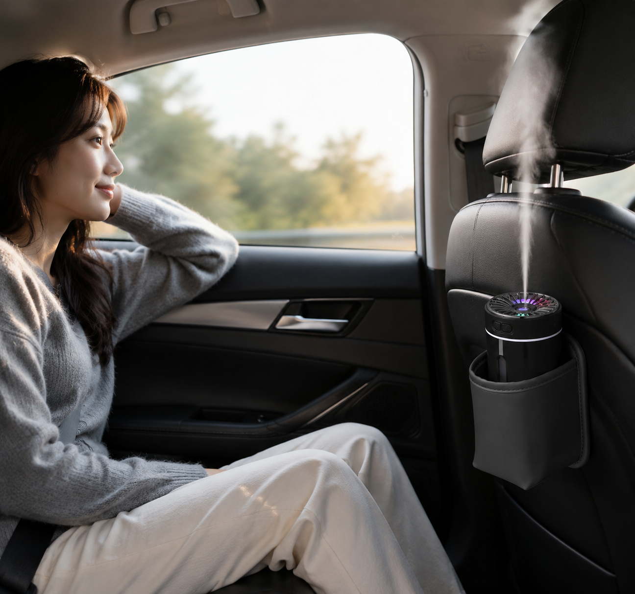 USB Car Aroma Diffuser Humidifier - Black