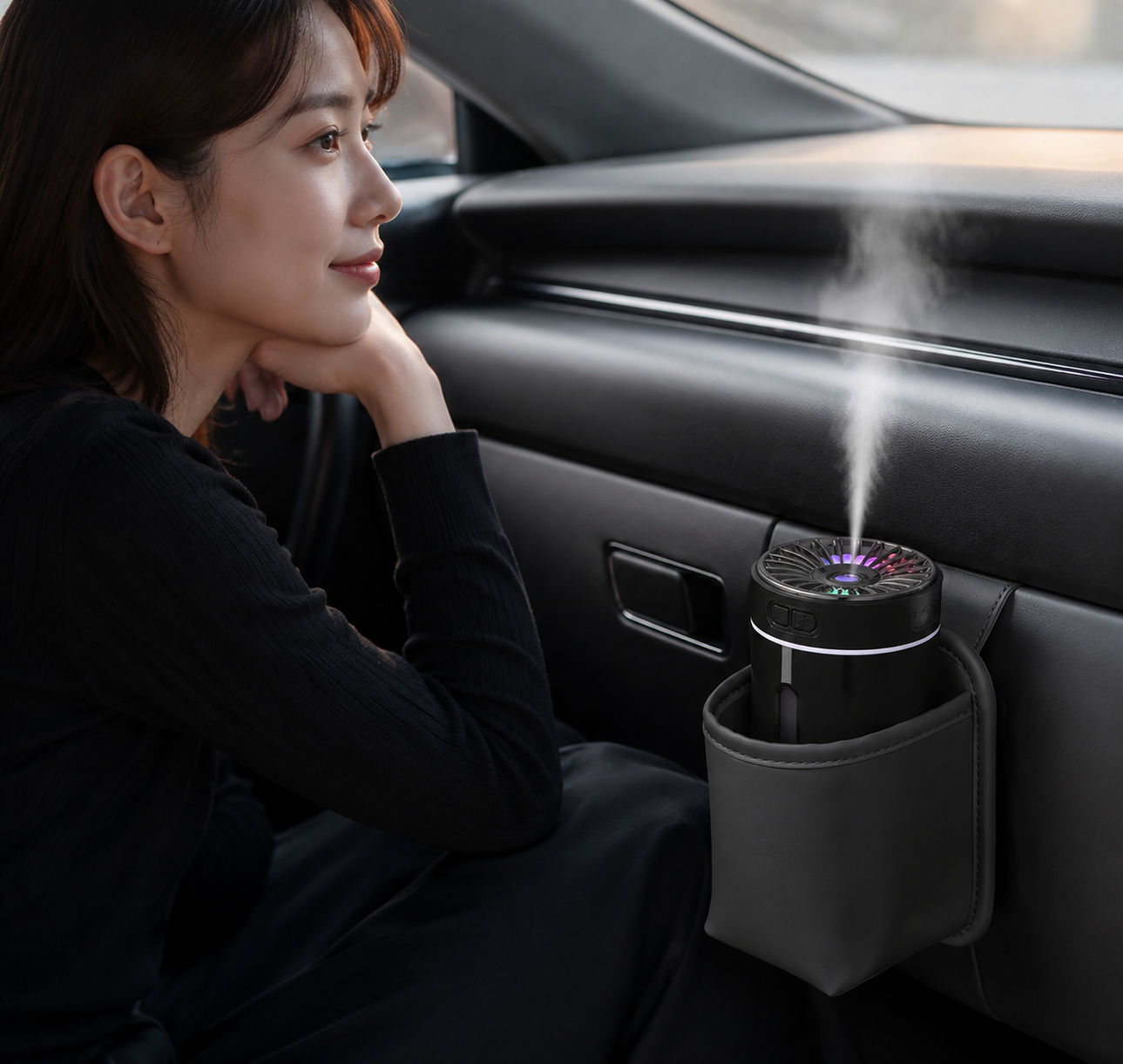 USB Car Aroma Diffuser Humidifier - Black