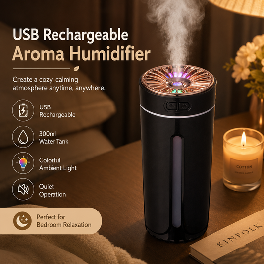 USB Car Aroma Diffuser Humidifier - Black