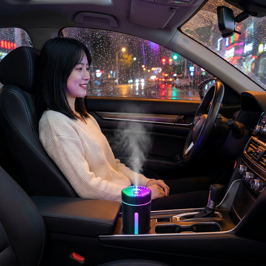 USB Car Aroma Diffuser Humidifier - Black