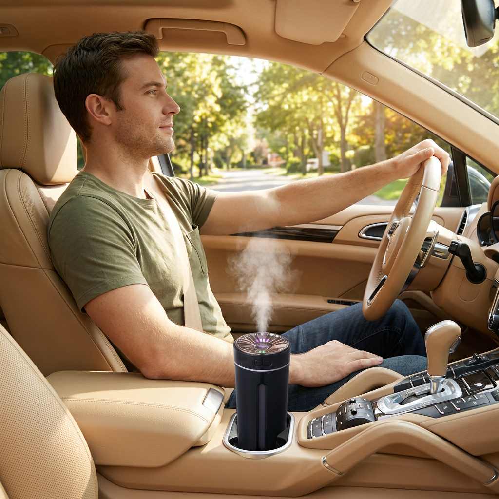 USB Car Aroma Diffuser Humidifier - Black