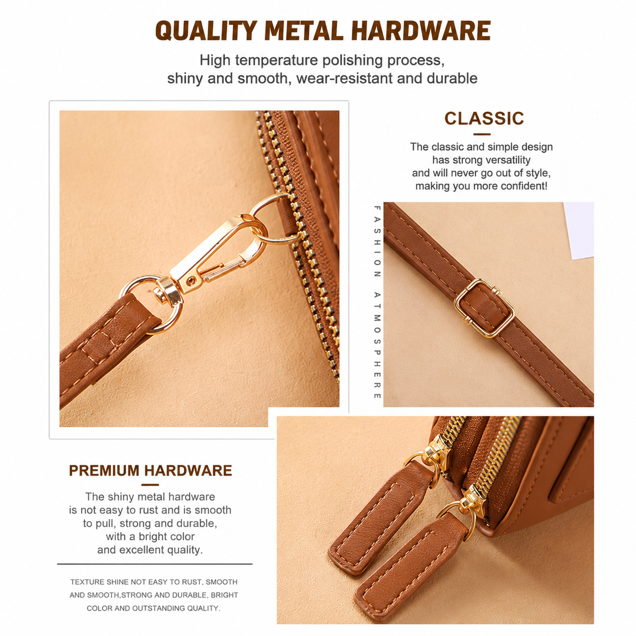 Yellow Touch Screen Phone Wallet Crossbody Bag for Women Vertical PU Leather Purse with Card Holder Zipper Pocket Adjustable Strap for Travel Shopping Everyday Use