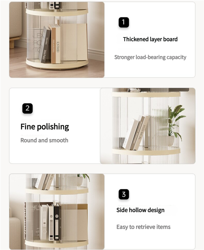 Cream White Multi-Layer Storage Rack, 40.5x40.5x135.5cm