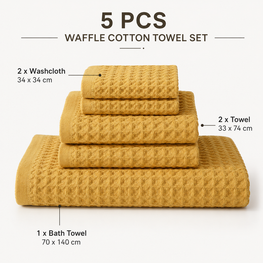 Cotton Bath Towel Set - yellow